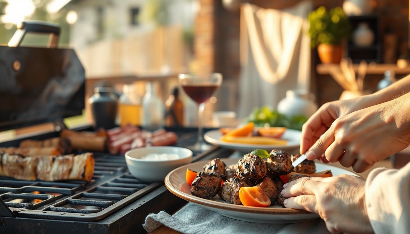 Balanced healthy meal prepared in a home kitchen